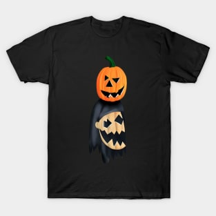 Halloween Scary Evil Pumpkin Funny Pumpkin Head T-Shirt